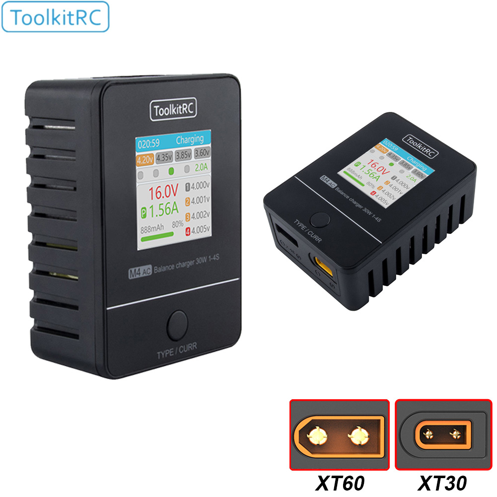Drone Battery Balance Charger - ToolkitRC M4AC 30W LiPO LiFE LiHV