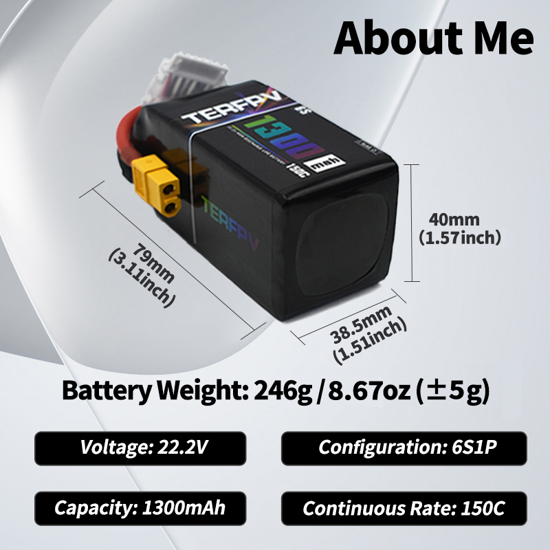 TERFPV Lipo Battery 6S 22.2V 1 - Drone Battery Plate 评论和价格