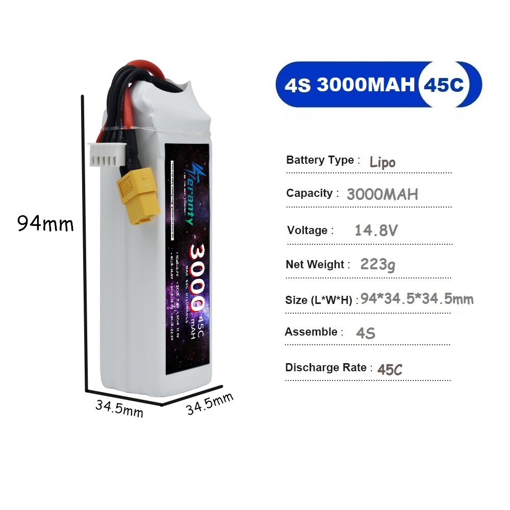 4S LiPo Battery 14.8V 1500mah  - Drone Battery Li-Ion 评论和价格