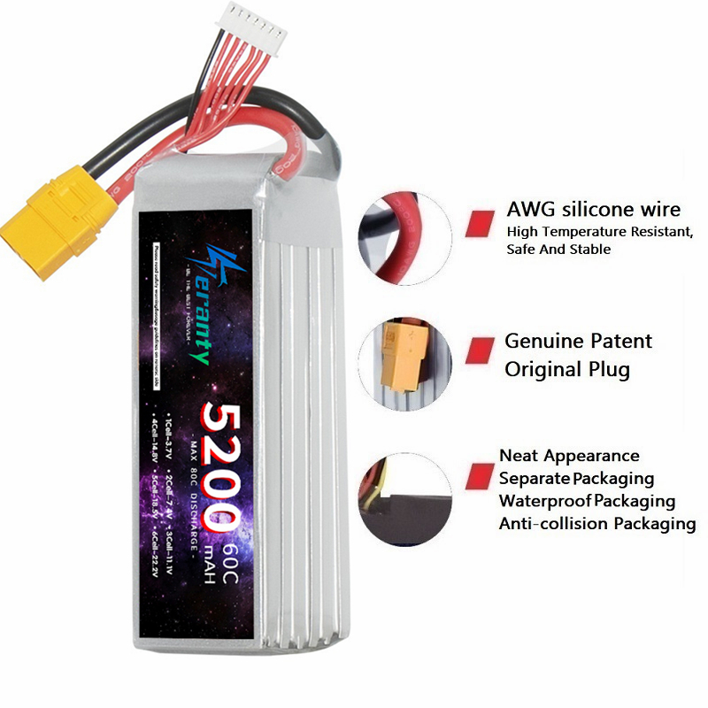 TERANTY 6S 5200mAh Lipo Batter - Drone Battery 6S 评论和价格