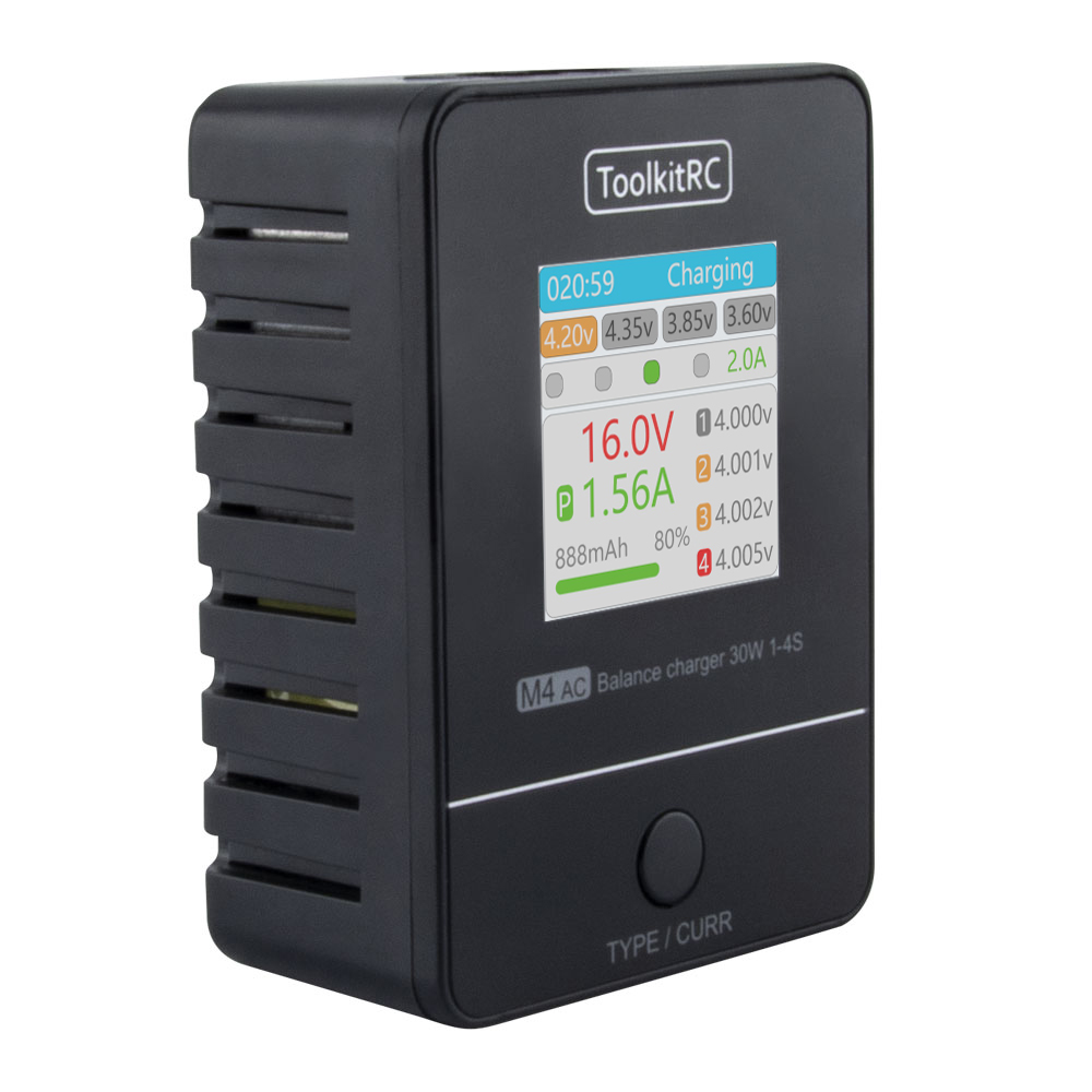 ToolkitRC M4AC 30W LiPO LiFE L - Drone Battery Balance Charger 评论和价格