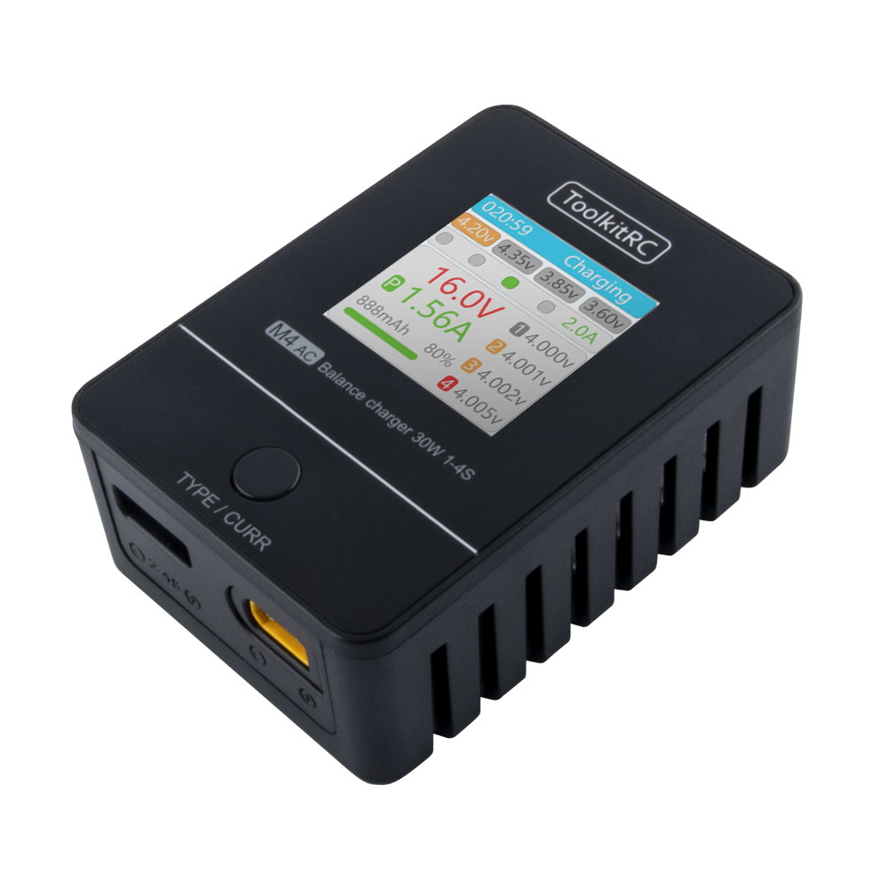 ToolkitRC M4AC 30W LiPO LiFE L - Drone Battery Balance Charger 评论和价格