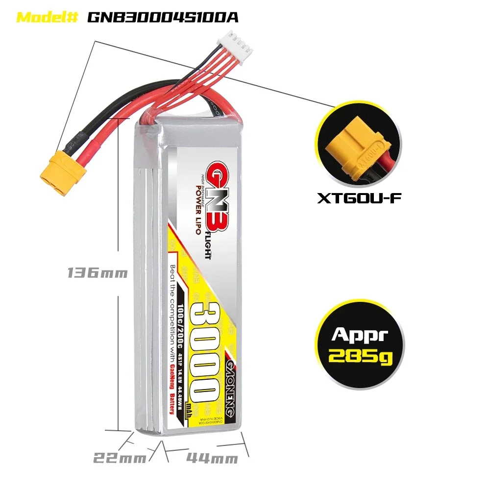 GAONENG GNB 3000mAh 4S 100C 20 - Drone Battery 4S 评论和价格