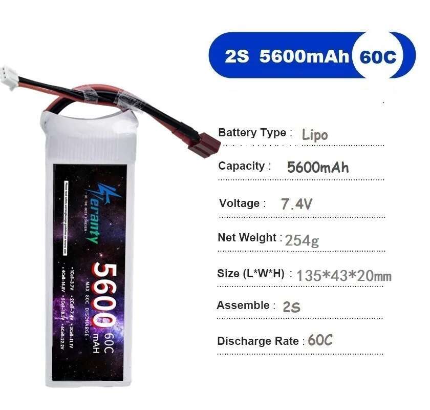 TERANTY 5600MAH 60C 2S 3S 4S 6 - Drone Battery 6S 评论和价格