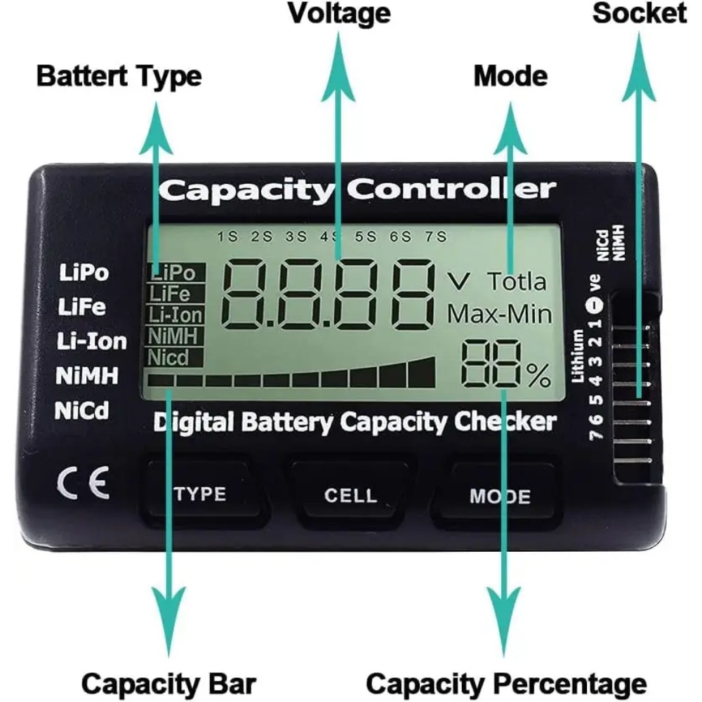 Handheld Battery Capacity Chec - Drone Battery Voltage Checker 评论和价格