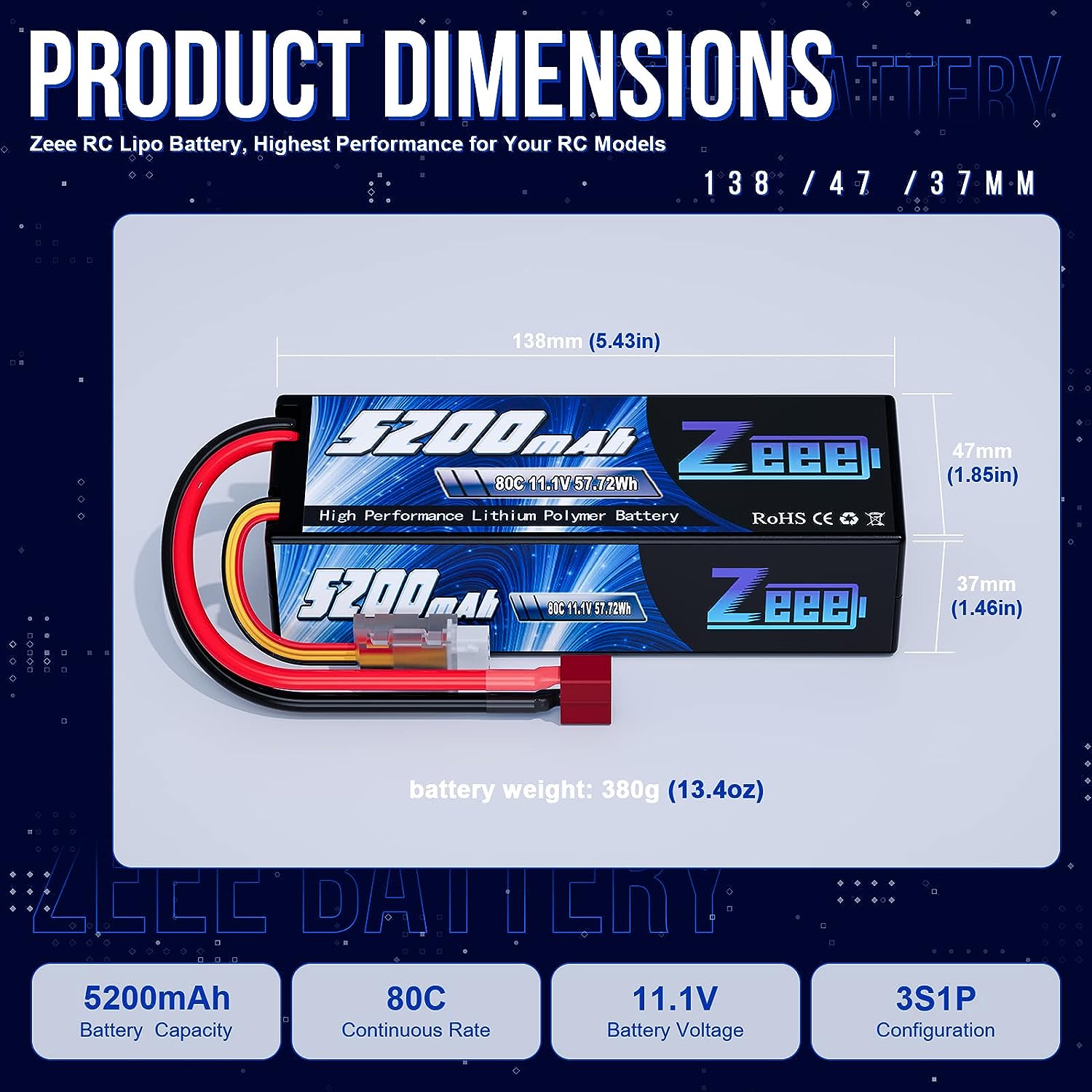 1/2pcs Zeee 3S 5200mAh Lipo Ba - Drone Battery 4S 评论和价格