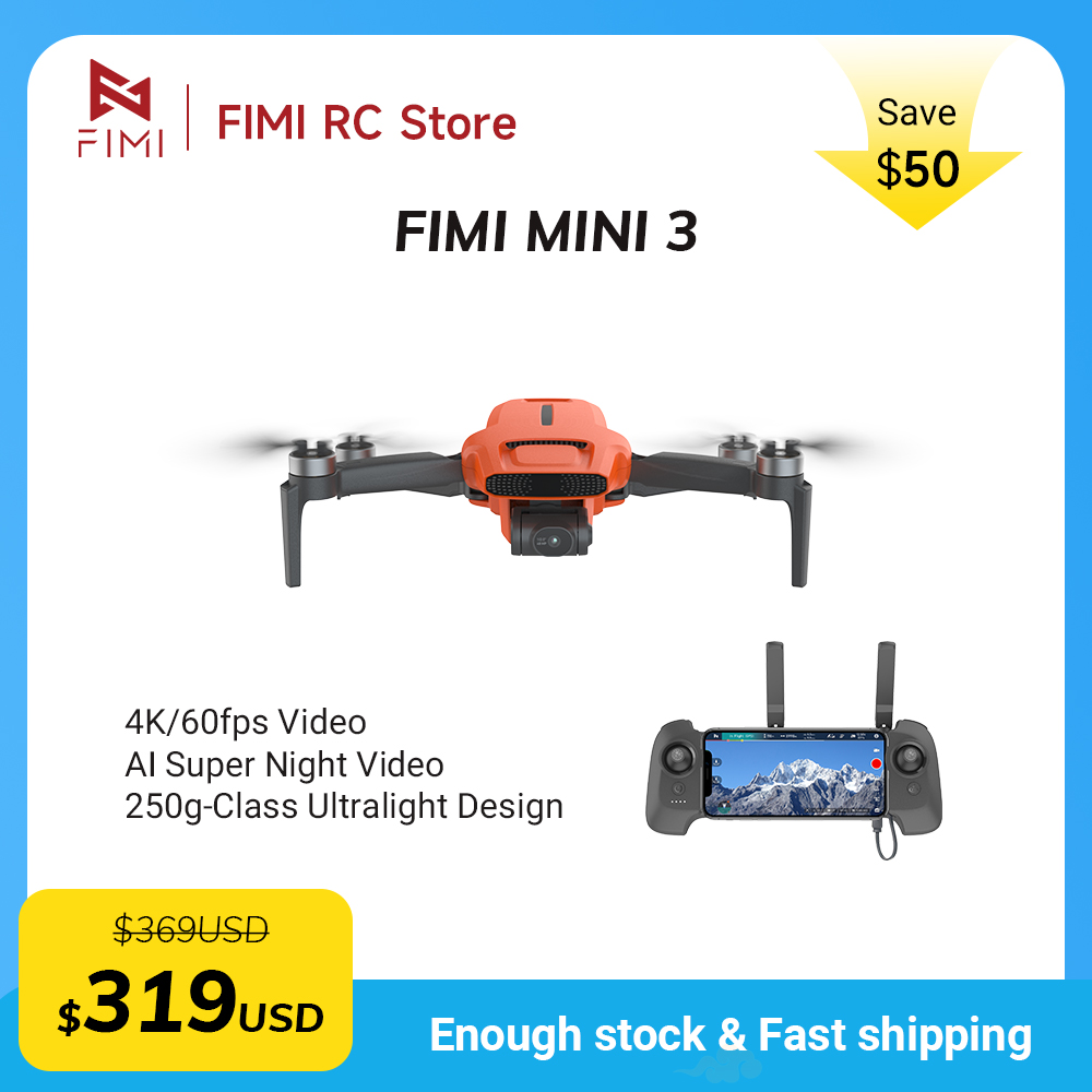 FIMI MINI 3 Camere Drone 4K 60 - Drone Battery Smart 评论和价格