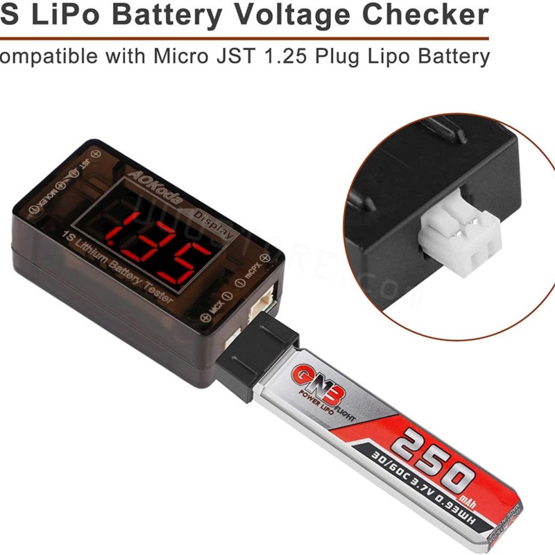 AOKoda AOK-041 1S LiPo Battery - Drone Battery Voltage Checker 评论和价格